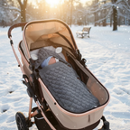 Chancelière Poussette à Boutons Bébé – Polaire Douce, Imperméable, Réglable, Lavable Machine | TrioNest™ Mon Adorable Bébé