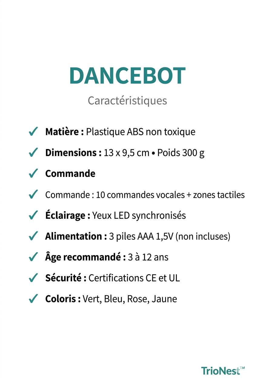 Tanzender LED-Roboter mit Sprach- und Touch-Steuerung für Kinder 3-12 Jahre DANCEBOT – TrioNest™