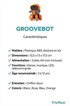 Robot Dansant LED Musical Télécommande 6 Pattes Enfant 3-12 Ans GROOVEBOT – TrioNest™