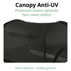 Poussette Wagon 4 Places Tout-Terrain – Harnais 5 Points, 150 kg, Toit UV, 8 Rangements, Pliable | TrioNest™ Wagon TrioNest™ Poussette 3 en 1