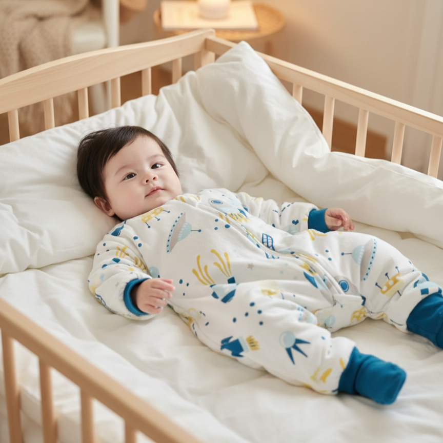 Gigoteuse Bébé Jambes Fendues SplitLegs — Boutons-Pression, 4 Motifs, 6-36 Mois, Protection 0-10°C | TrioNest™