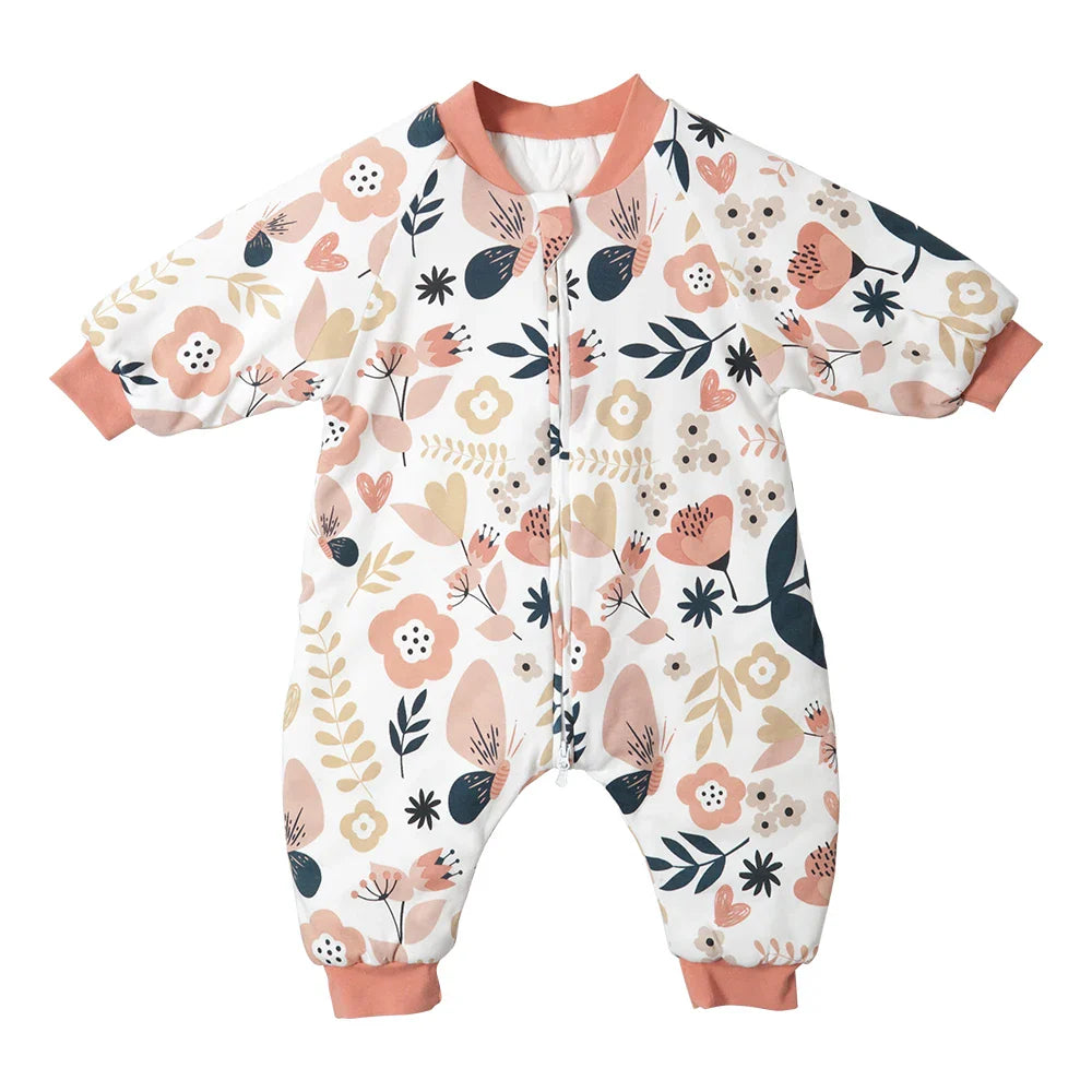 Gigoteuse Bébé Hiver FloralWarm — TOG 2.5, Double Fermeture Éclair, Motif Fleuri, Tailles M/L/XL | TrioNest™