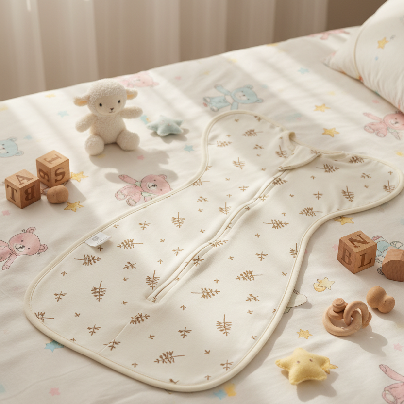 Gigoteuse Bébé Emmaillotage ZenWrap — Anti-Sursaut, Tissu Hypoallergénique, 6 Motifs, Tailles 60 & 68 cm | TrioNest™