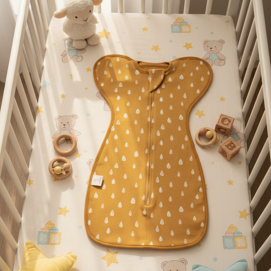 Gigoteuse Bébé Emmaillotage ZenWrap — Anti-Sursaut, Tissu Hypoallergénique, 6 Motifs, Tailles 60 & 68 cm | TrioNest™