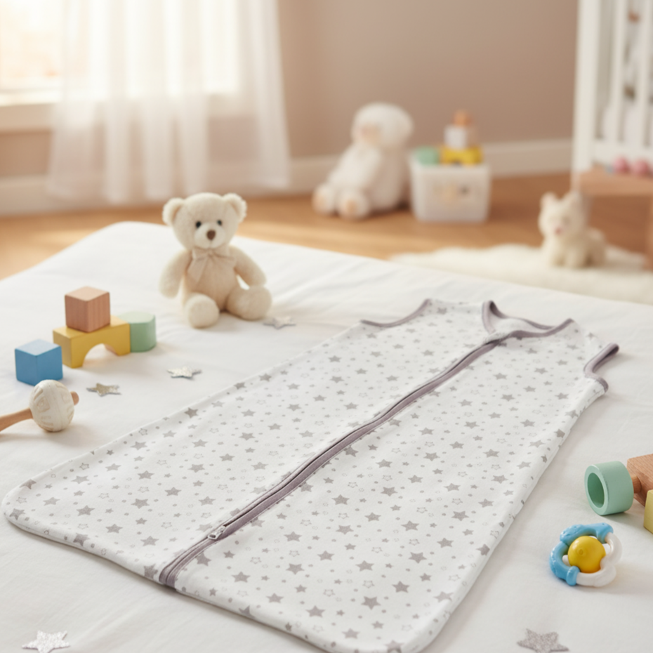 Gigoteuse d'Été Bébé DreamMotif — Coton 100% Naturel, TOG 1.0, Motifs Animaux & Étoiles, 6-18 Mois | TrioNest™