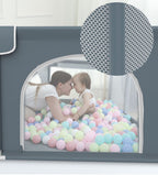 Parc Bébé Pliable 180x150cm – Tapis Amovible, Maille Respirante, Vision 360°, 50 Balles Incluses | TrioNest™