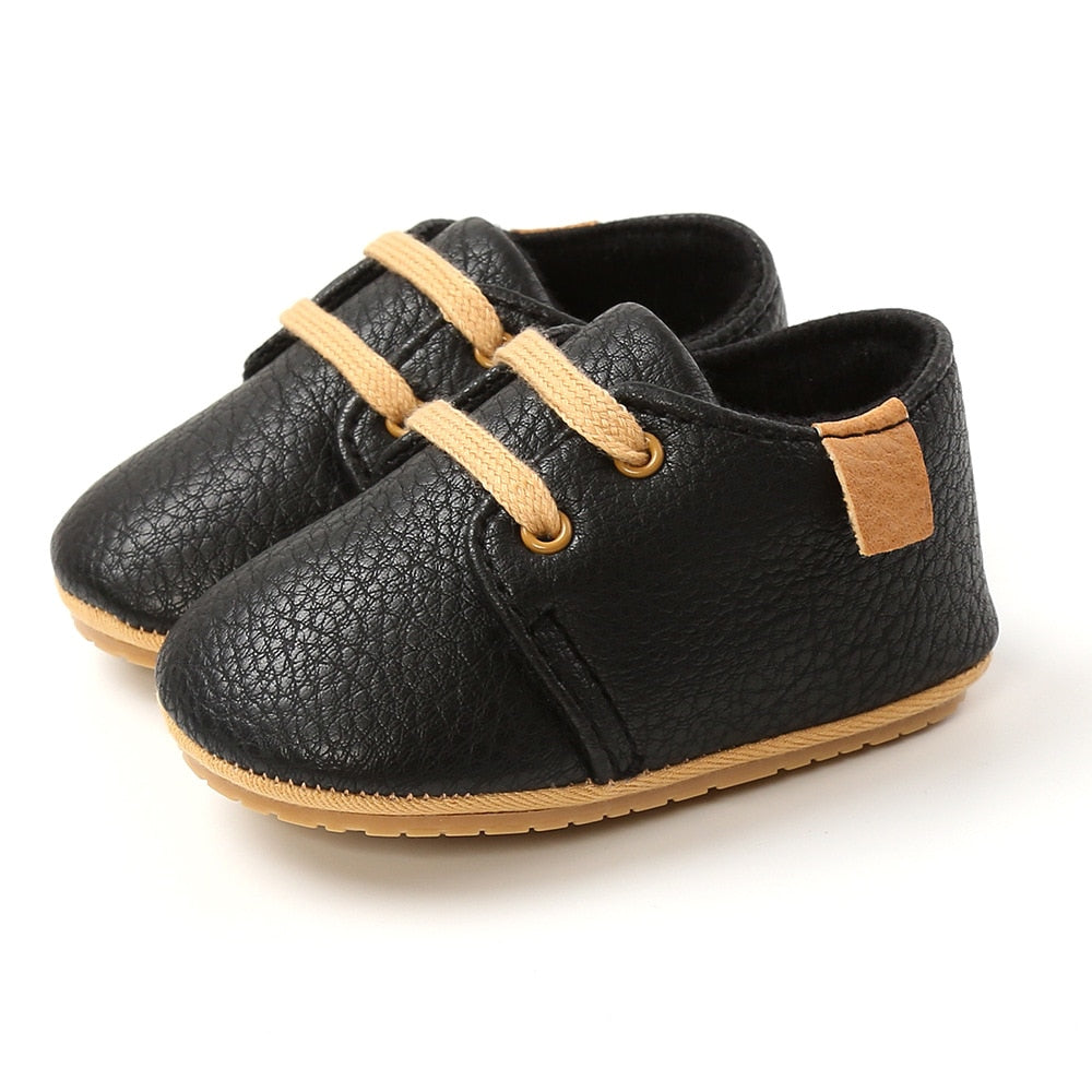 Chaussures en Cuir Bébé – Respirantes, Flexibles, Semelle Caoutchouc, Plusieurs Coloris & Motifs | SoftLeather by TrioNest™