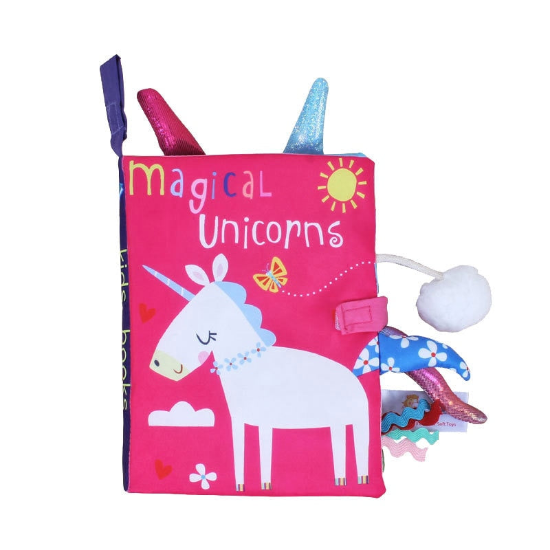Livre en Tissu Anglais Bébé – Sensoriel, Motifs Animaux, Bilingue, Dès la Naissance | TrioNest™