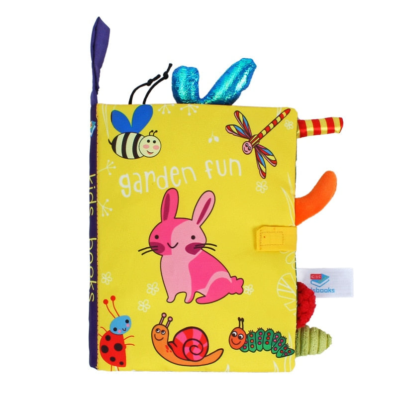 Livre en Tissu Anglais Bébé – Sensoriel, Motifs Animaux, Bilingue, Dès la Naissance | TrioNest™