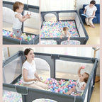 Parc Bébé Pliable 180x150cm – Tapis Amovible, Maille Respirante, Vision 360°, 50 Balles Incluses | TrioNest™
