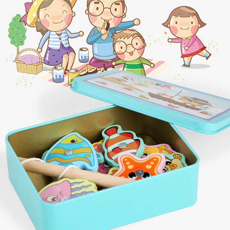 Jouet de Pêche Magnétique Montessori – 15 Poissons Bois, Canne Aimée, Motricité Fine & Concentration | MagFish by TrioNest™