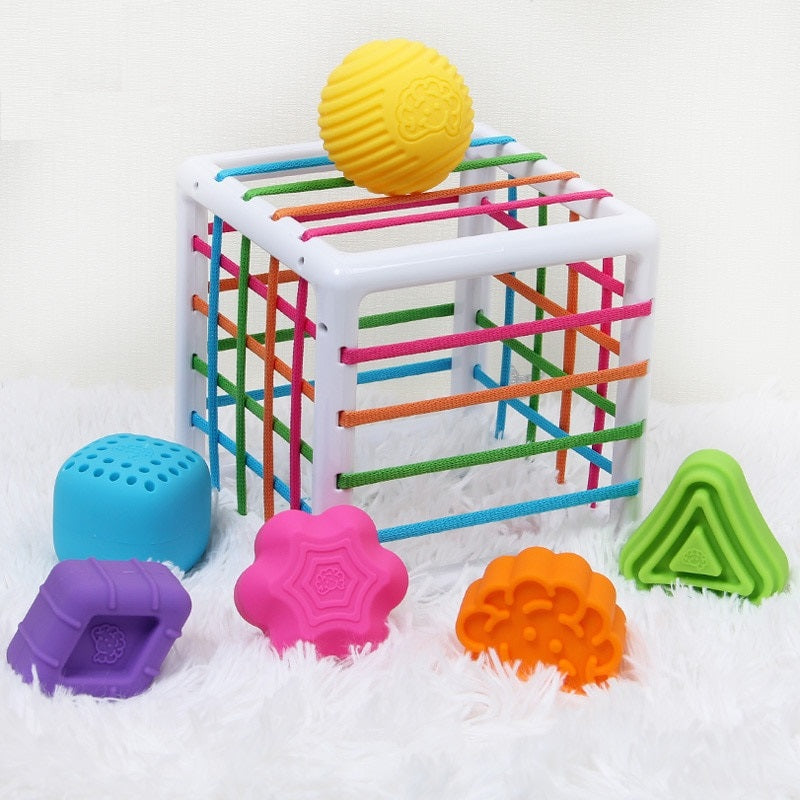 Jouet de Tri Sensoriel Montessori – ABS Non Toxique, Blocs Formes Couleurs, 14x14 cm | TrioNest™