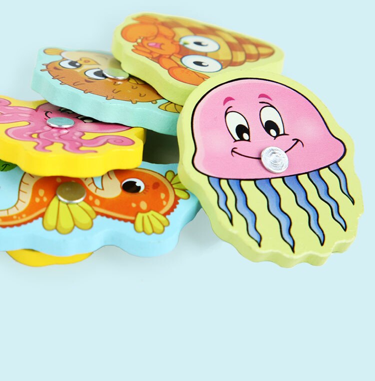 Jouet de Pêche Magnétique Montessori – 15 Poissons Bois, Canne Aimée, Motricité Fine & Concentration | MagFish by TrioNest™