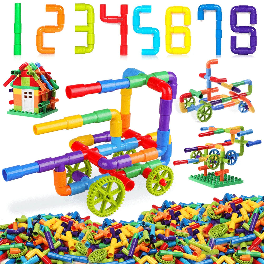 Jeux de Construction Blocs de Tubes – Créativité, Liens Familiaux, Compétences Sociales | TrioNest™