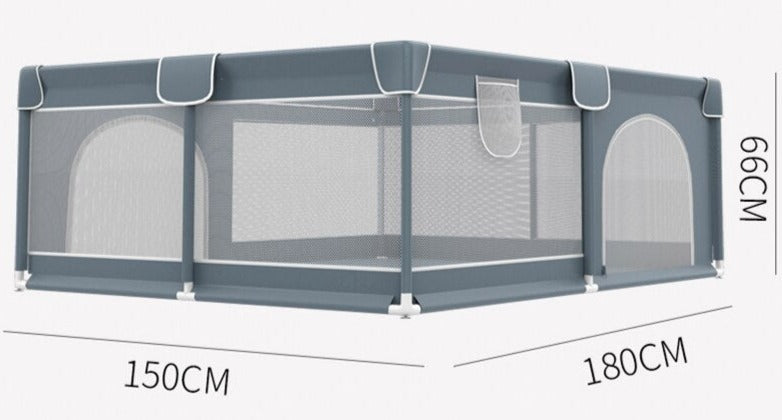 Parc Bébé Pliable 180x150cm – Tapis Amovible, Maille Respirante, Vision 360°, 50 Balles Incluses | TrioNest™