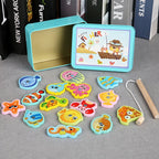 Jouet de Pêche Magnétique Montessori – 15 Poissons Bois, Canne Aimée, Motricité Fine & Concentration | MagFish by TrioNest™