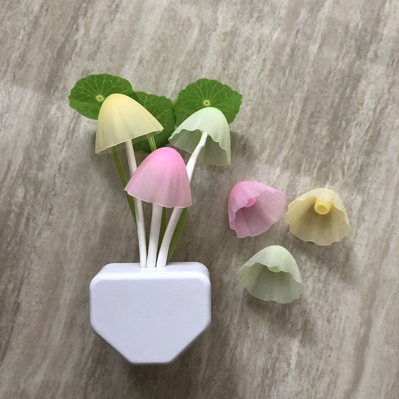 Veilleuse Champignon LED – Détection Lumière Auto, Changement Couleurs, 50 000h | TrioNest™