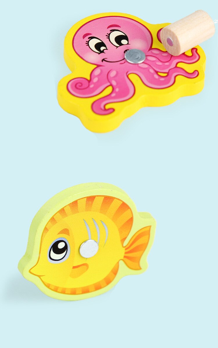 Jouet de Pêche Magnétique Montessori – 15 Poissons Bois, Canne Aimée, Motricité Fine & Concentration | MagFish by TrioNest™