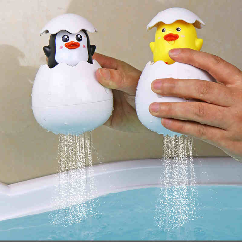 Jouet Œuf de Bain Bébé – Sans BPA, Mode Pluie & Jet, Motifs | TrioNest™