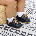 Chaussures en Cuir Bébé – Respirantes, Flexibles, Semelle Caoutchouc, Plusieurs Coloris & Motifs | SoftLeather by TrioNest™