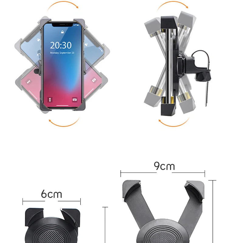 Kinderwagen-Zubehör, universeller, um 360 Grad drehbarer Handyhalter, Fahrradtelefonhalterung für iPhone GPS-Gerät