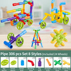 Jeux de Construction Blocs de Tubes – Créativité, Liens Familiaux, Compétences Sociales | TrioNest™