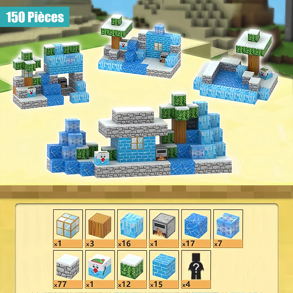 Jeu de Blocs Magnétiques PixelNest – 3D en 15 Min, 64 à 300 Pièces, Créativité | TrioNest™