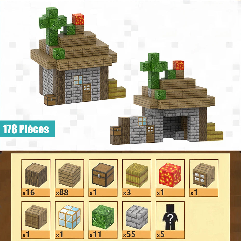 Jeu de Blocs Magnétiques PixelNest – 3D en 15 Min, 64 à 300 Pièces, Créativité | TrioNest™