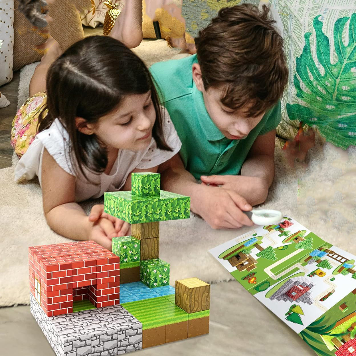 Jeu de Blocs Magnétiques PixelNest – 3D en 15 Min, 64 à 300 Pièces, Créativité | TrioNest™