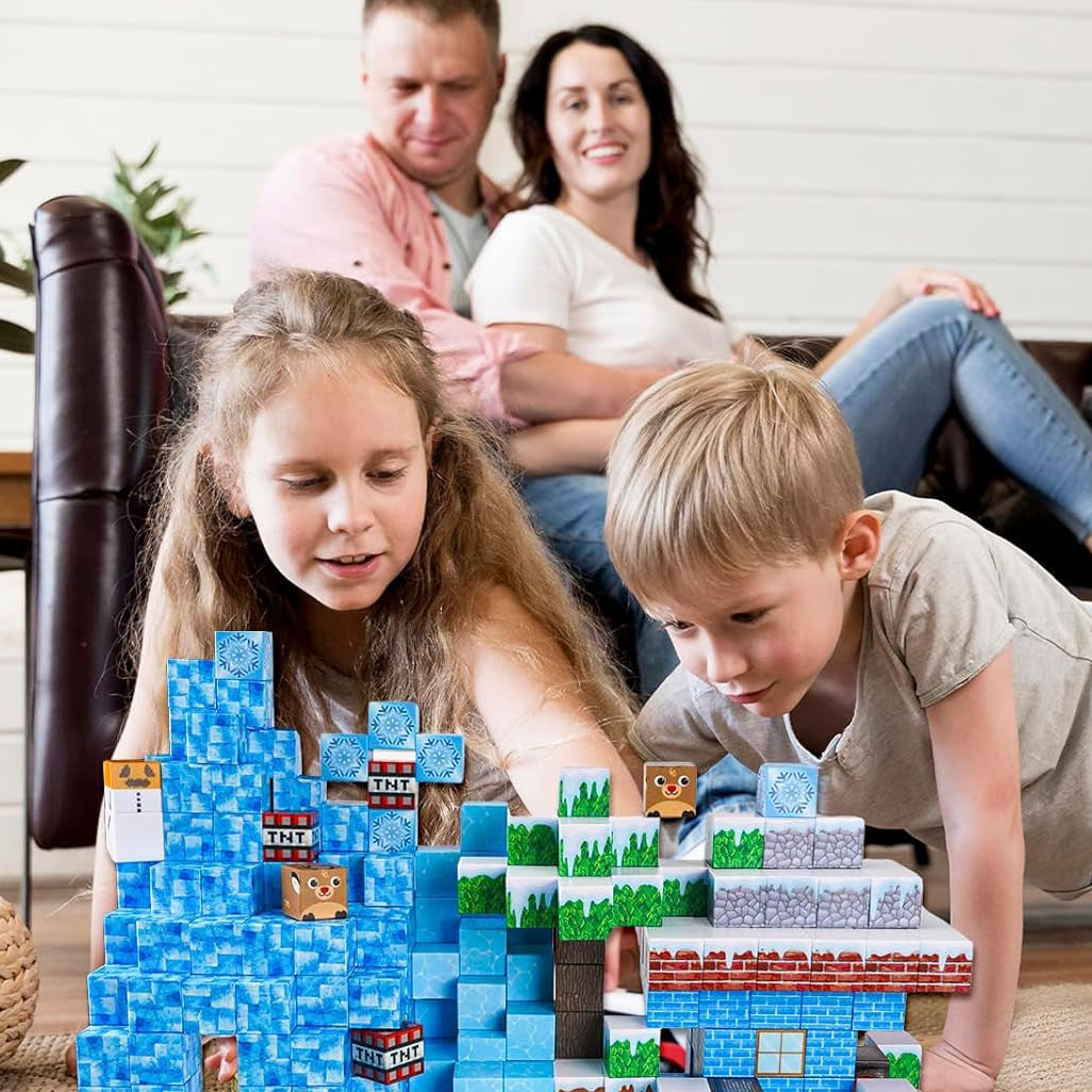 Jeu de Blocs Magnétiques PixelNest – 3D en 15 Min, 64 à 300 Pièces, Créativité | TrioNest™