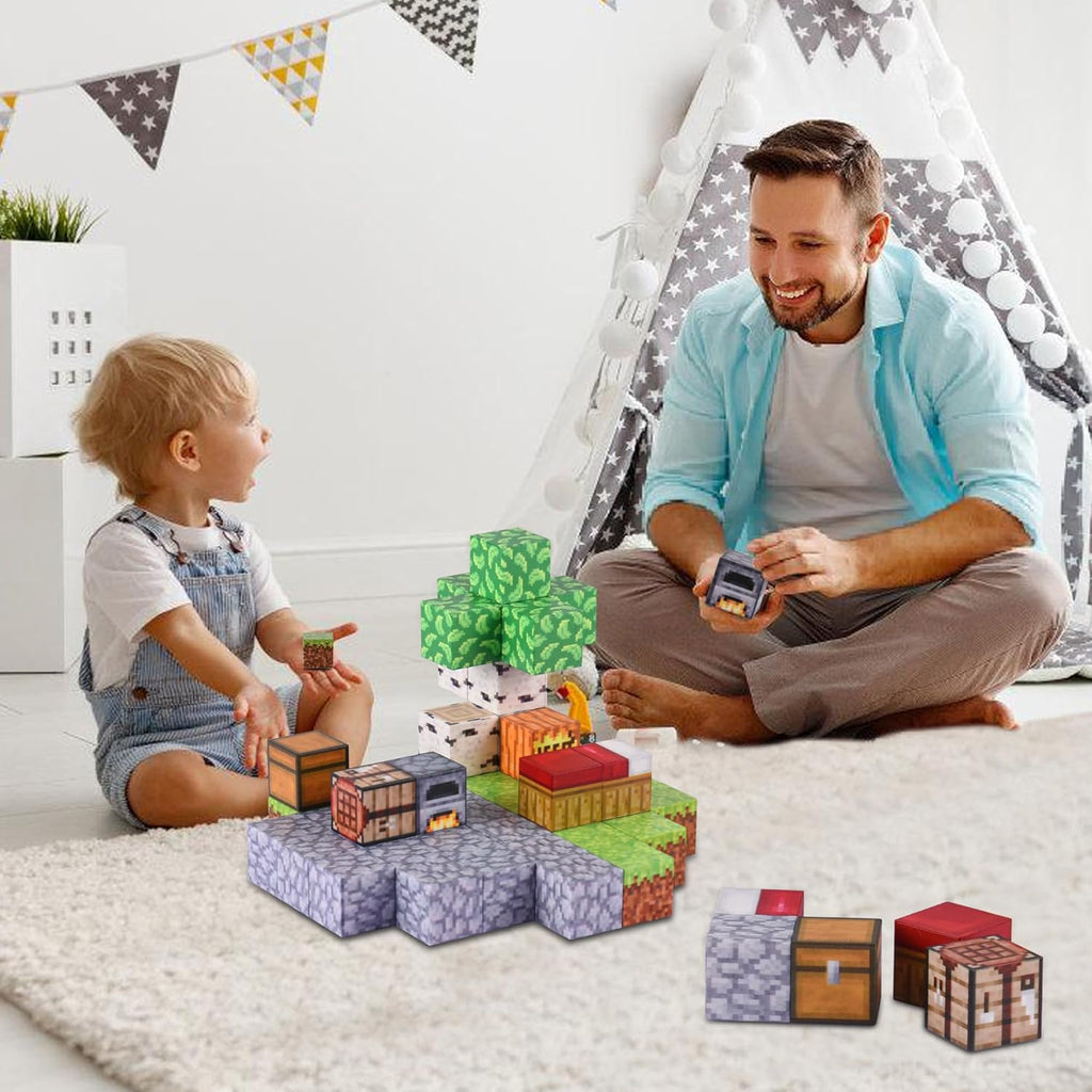 Jeu de Blocs Magnétiques PixelNest – 3D en 15 Min, 64 à 300 Pièces, Créativité | TrioNest™