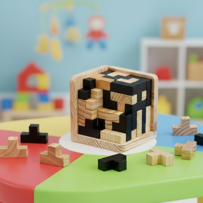 Jeu de Construction en Bois Enfants – 54 Pièces en T, Bois Haute Qualité, Créativité, Dès 3 Ans | TBlock54 by TrioNest™