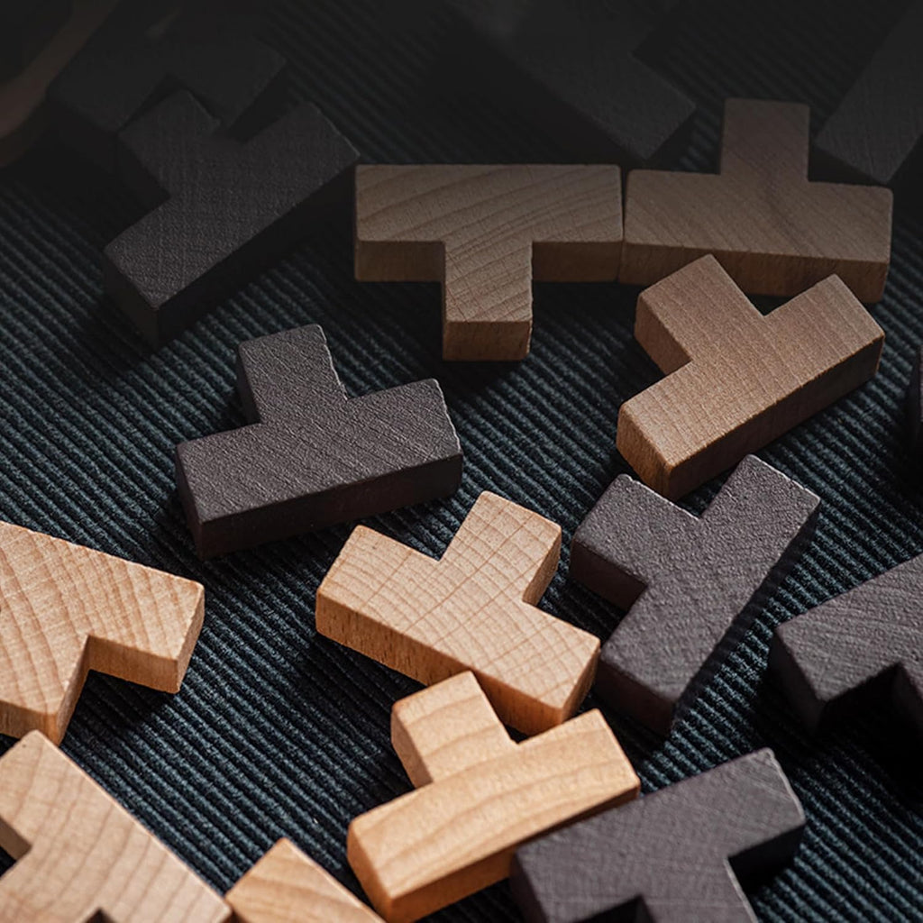Jeu de Construction en Bois Enfants – 54 Pièces en T, Bois Haute Qualité, Créativité, Dès 3 Ans | TBlock54 by TrioNest™