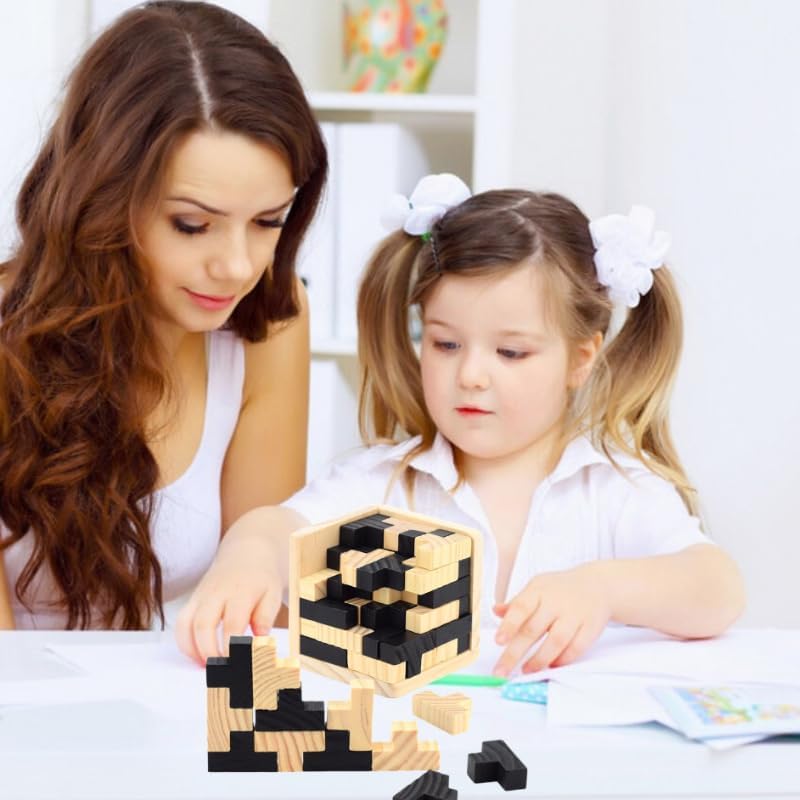 Jeu de Construction en Bois Enfants – 54 Pièces en T, Bois Haute Qualité, Créativité, Dès 3 Ans | TBlock54 by TrioNest™