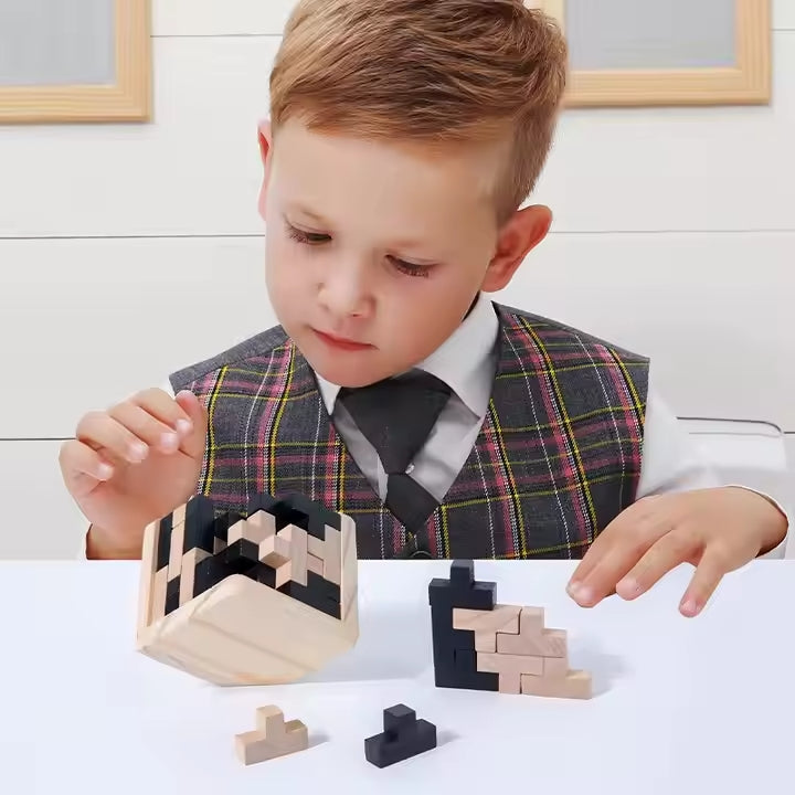 Jeu de Construction en Bois Enfants – 54 Pièces en T, Bois Haute Qualité, Créativité, Dès 3 Ans | TBlock54 by TrioNest™