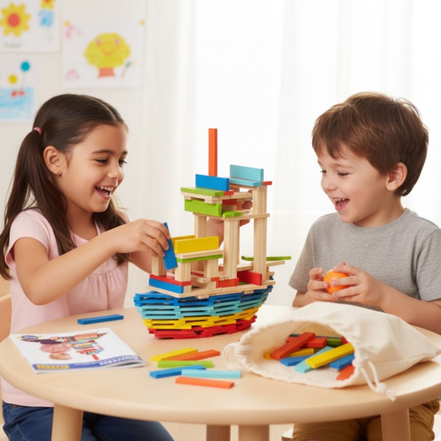 Jeu de Construction en Bois – Bois Haute Qualité, Motricité Fine, Durable, Tous Âges | BuildMaster by TrioNest™