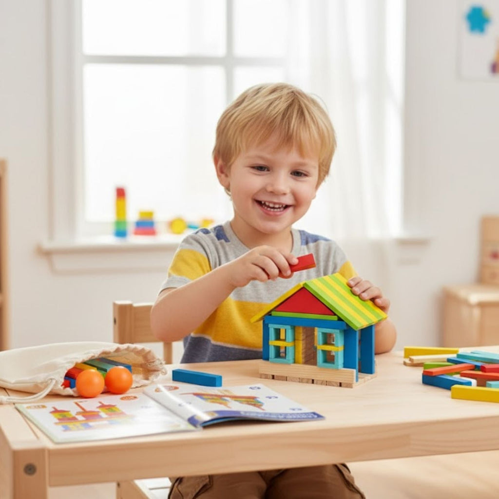 Jeu de Construction en Bois – Bois Haute Qualité, Motricité Fine, Durable, Tous Âges | BuildMaster by TrioNest™