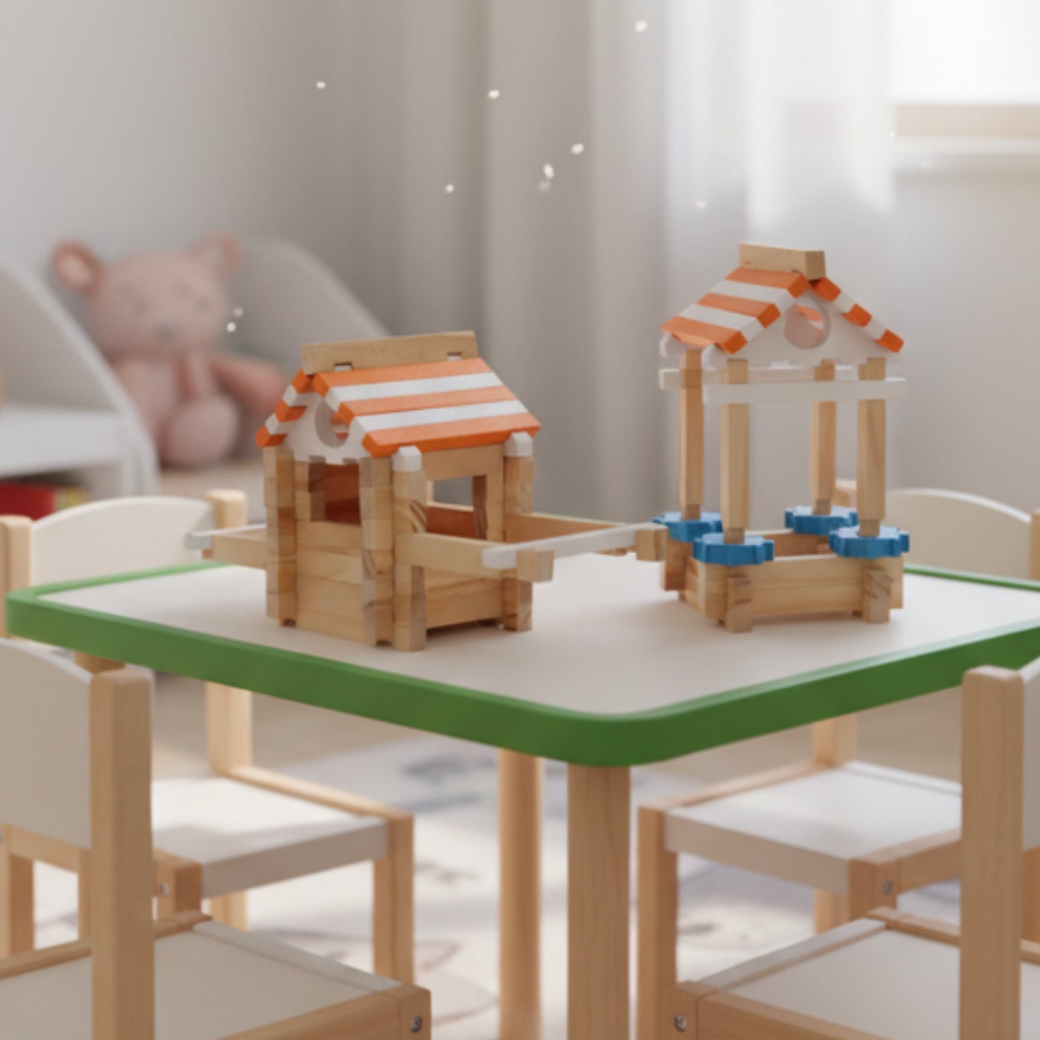 Jeu de Construction en Bois – Tenon & Mortaise, Figurines Animaux, Certifié CE, 3-12 Ans | KitCraft by TrioNest™