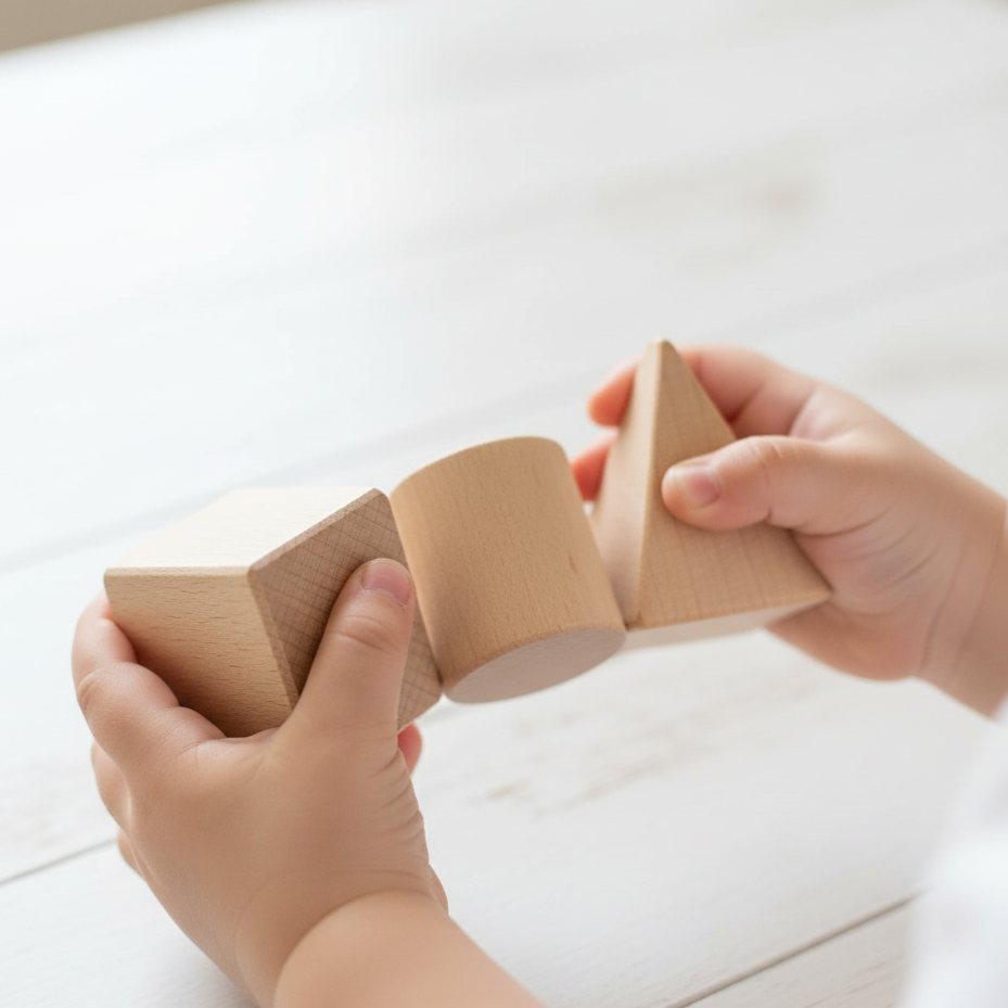 Jeu de Construction en Bois Naturel – 100 Pièces, Hêtre FSC, Seau Rangement, Montessori, Dès 18 Mois | WoodiFun by TrioNest™