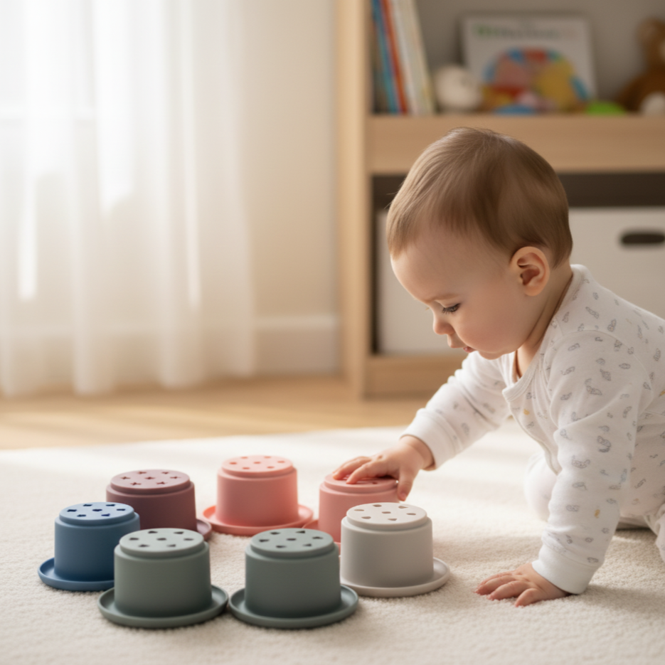 Stapelbecher-Bauspiel aus Silikon | EduTower