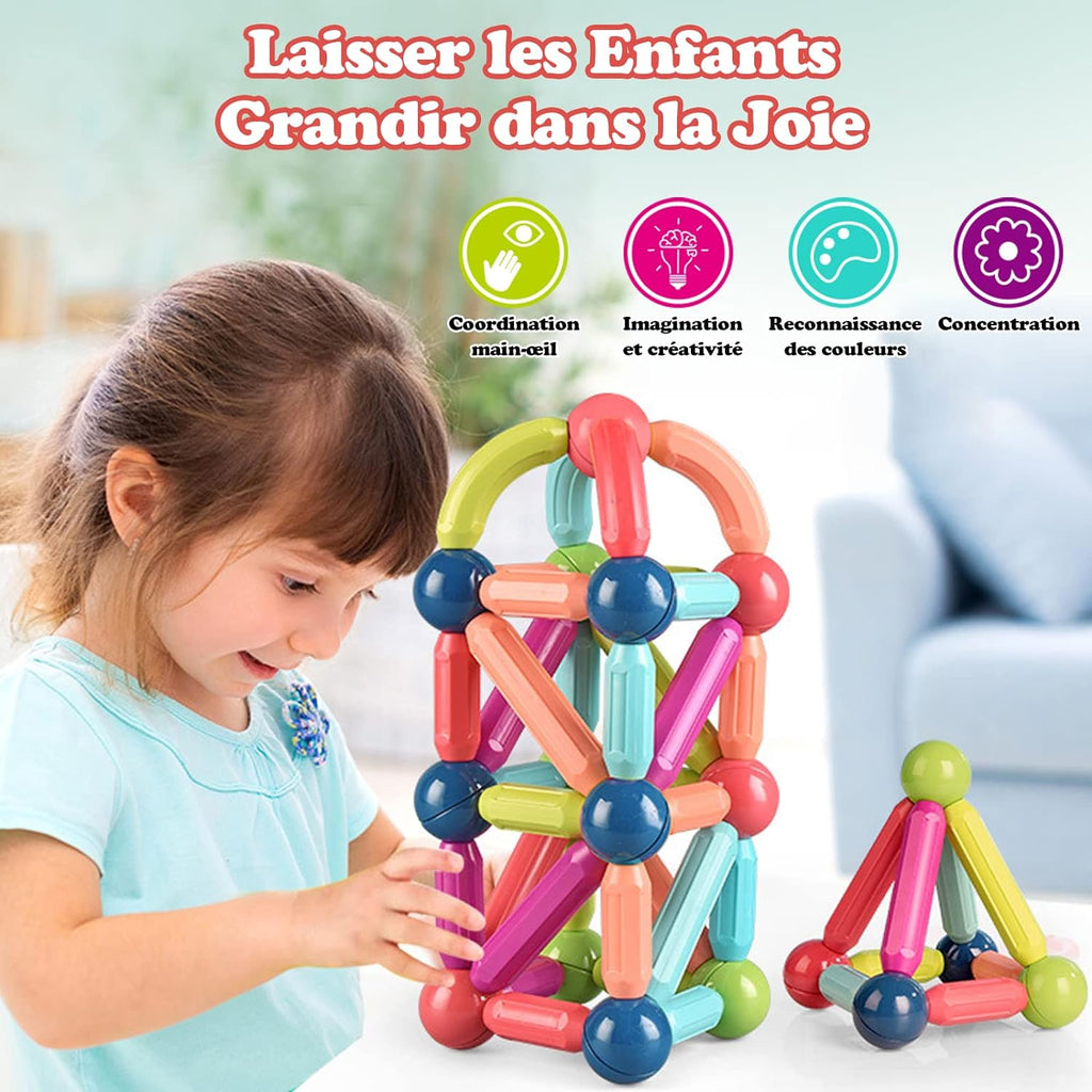 Jeu de Construction Magnétique MagNest – Couleurs, Formes, Visuo-Spatial, 3-8 Ans | TrioNest™