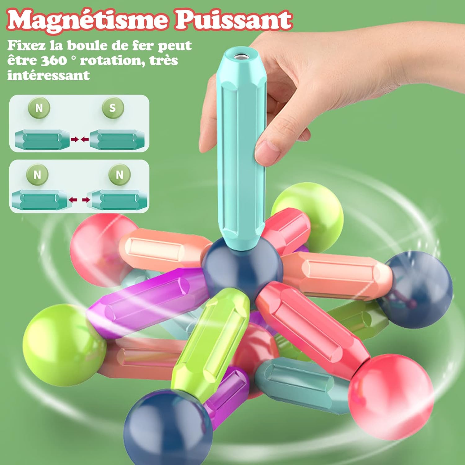 Jeu de Construction Magnétique MagNest – Couleurs, Formes, Visuo-Spatial, 3-8 Ans | TrioNest™