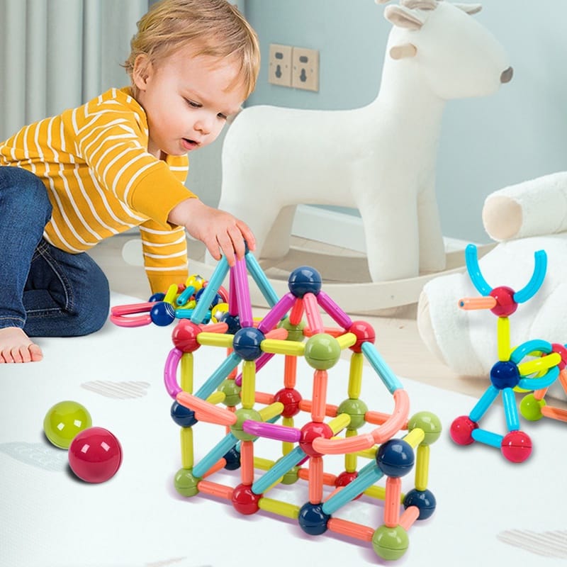 Jeu de Construction Magnétique MagNest – Couleurs, Formes, Visuo-Spatial, 3-8 Ans | TrioNest™