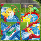 Jeux d'Eau Enfant Multi-Activités – Pièces Modulables, Circuit Aquatique, Fontaine, Motricité Fine | SplashNest™ by TrioNest™