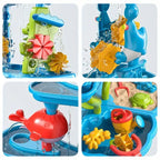 Jeux d'Eau Enfant Multi-Activités – Pièces Modulables, Circuit Aquatique, Fontaine, Motricité Fine | SplashNest™ by TrioNest™