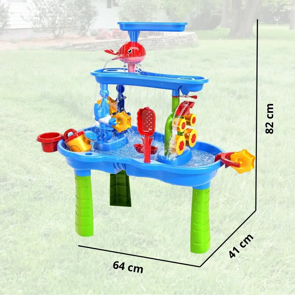 Jeux d'Eau Enfant Multi-Activités – Pièces Modulables, Circuit Aquatique, Fontaine, Motricité Fine | SplashNest™ by TrioNest™