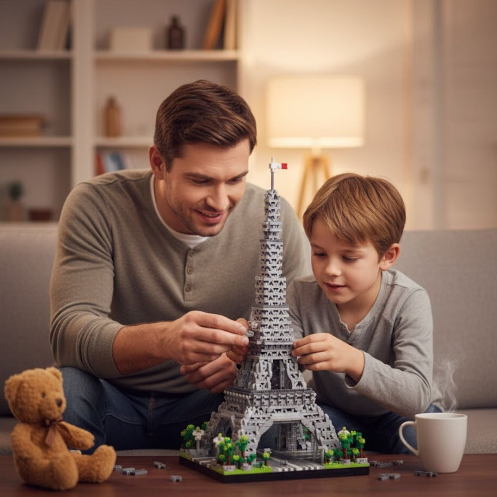 Jeux de Construction Tour Eiffel – Couleurs Vives, Motricité Fine, Patience | TrioNest™