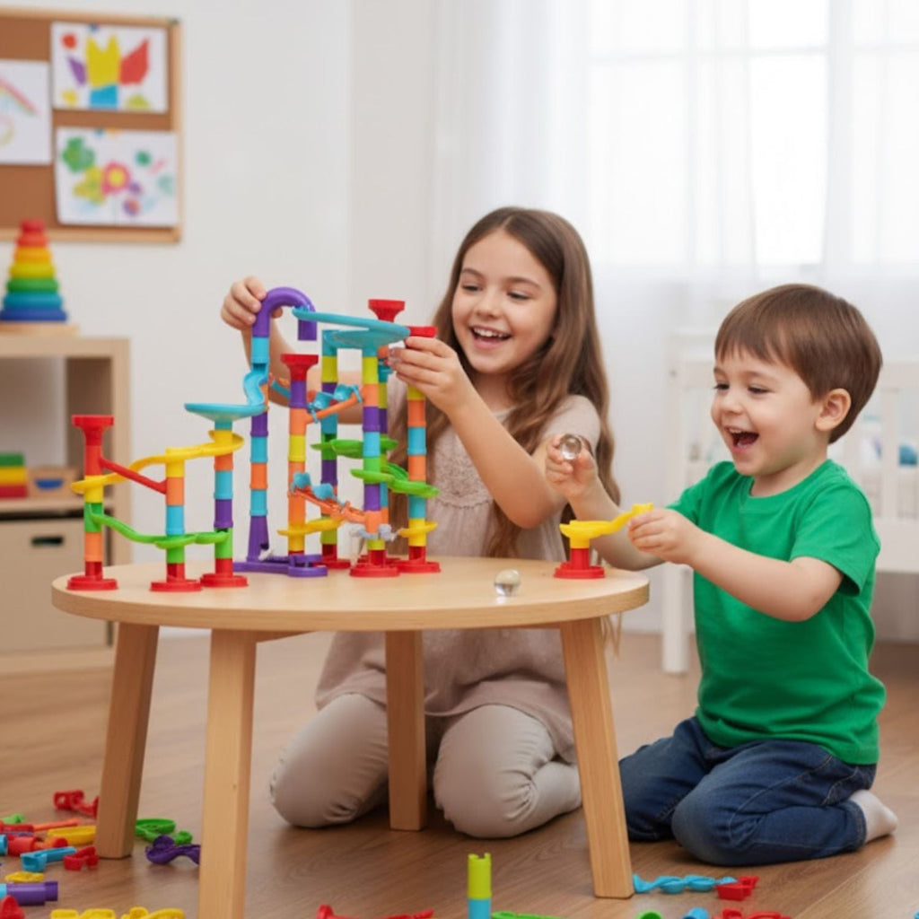 Jeux de Construction Piste à Billes – Créativité, Coopération, Liens Familiaux | TrioNest™