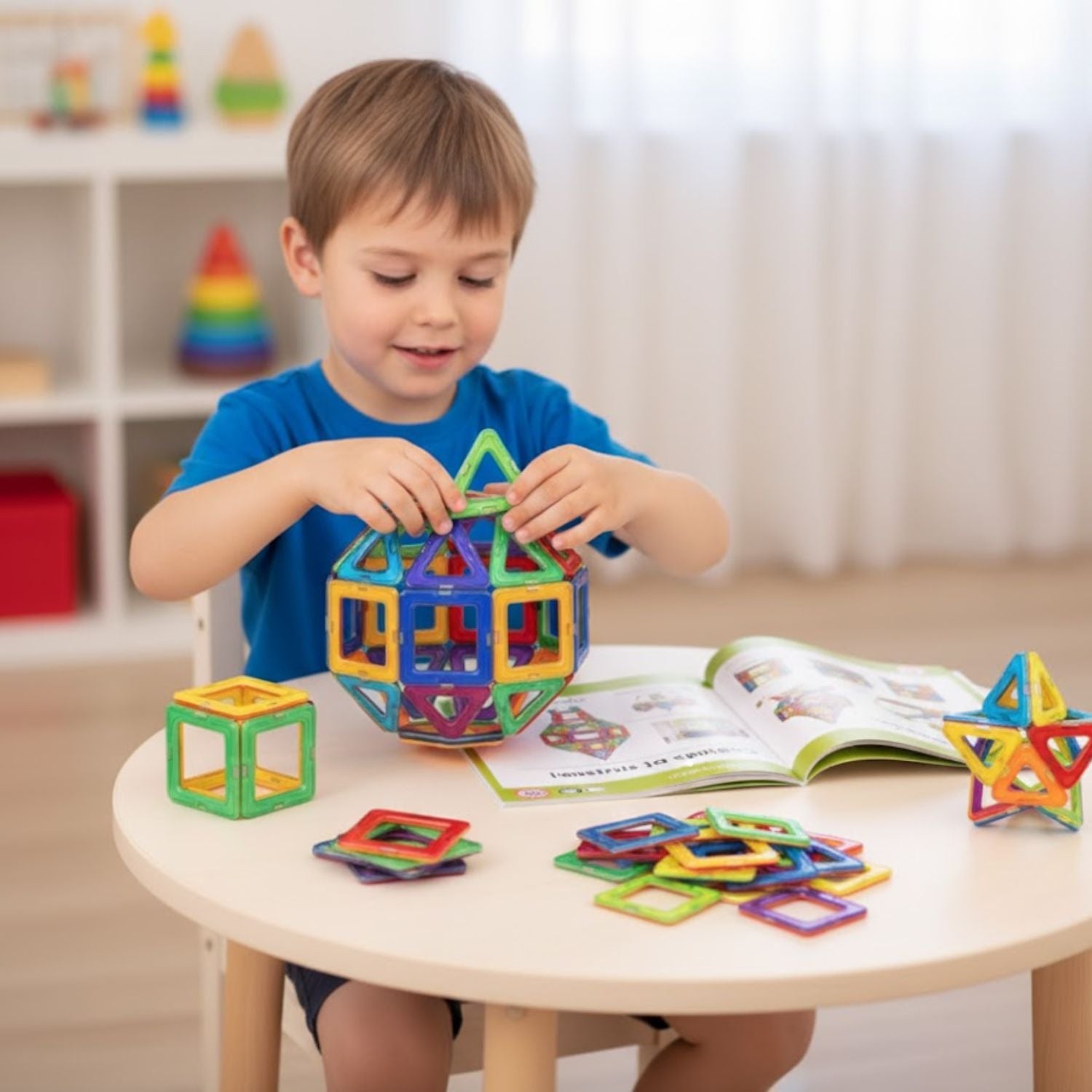 Jeux de Construction Magnétique Montessori – Créativité, Coopération, Liens Familiaux | TrioNest™