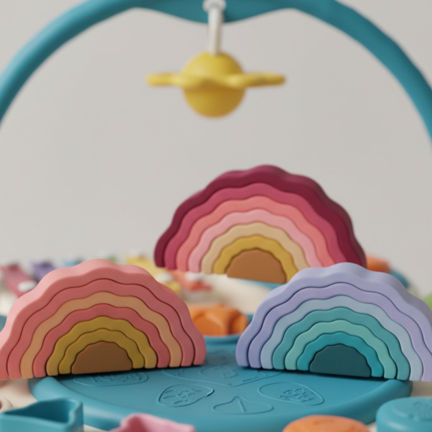 Jeux de Construction Maternelle – Arcs Silicone, Couleurs Dégradées, Motricité Fine, Dès 12 Mois | WaveLoop by TrioNest™